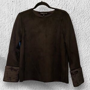 NWT Catherine Malandrino Faux Suede Top